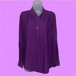 White Stag Deep Purple Button Down Shirt M 8-10